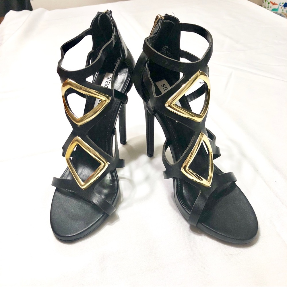 Steve Madden Black High Heel Sandals SZ 7